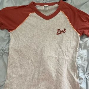 Orange and white pink shirt sleeve